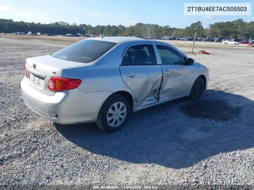 2010 Toyota Corolla Le VIN: 2T1BU4EE7AC505503 Lot: 40768594