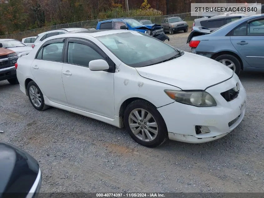 2010 Toyota Corolla S VIN: 2T1BU4EEXAC443840 Lot: 40774397