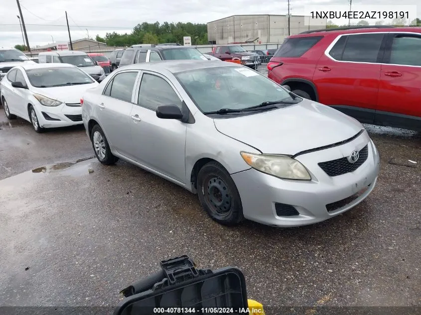 2010 Toyota Corolla VIN: 1NXBU4EE2AZ198191 Lot: 40781344