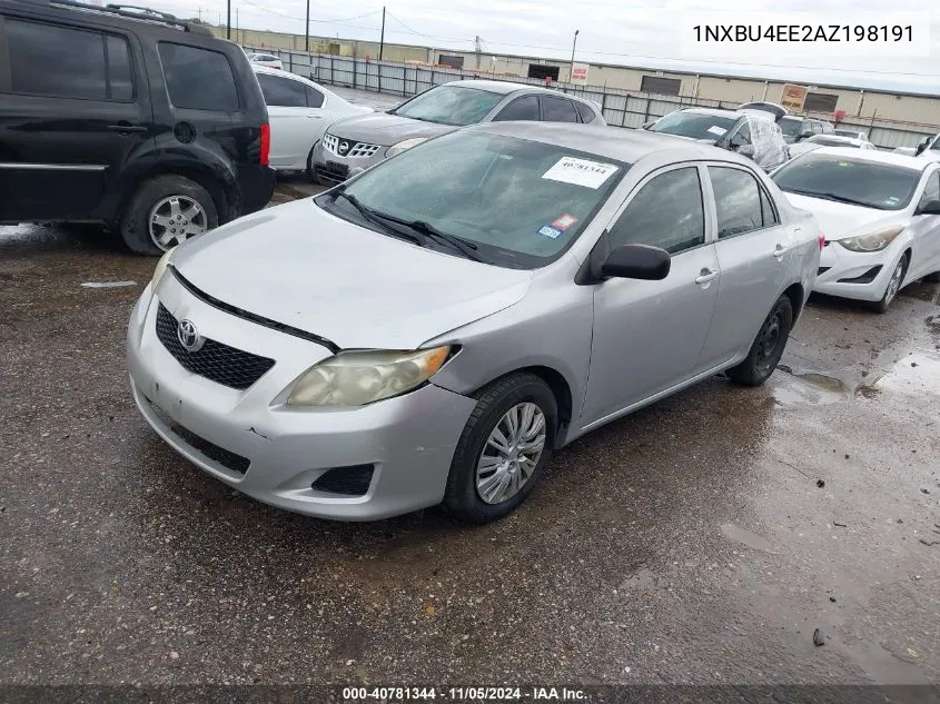 2010 Toyota Corolla VIN: 1NXBU4EE2AZ198191 Lot: 40781344