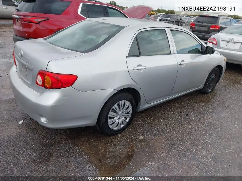 2010 Toyota Corolla VIN: 1NXBU4EE2AZ198191 Lot: 40781344