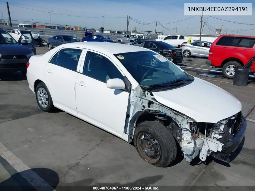 2010 Toyota Corolla Le VIN: 1NXBU4EE0AZ294191 Lot: 40784967