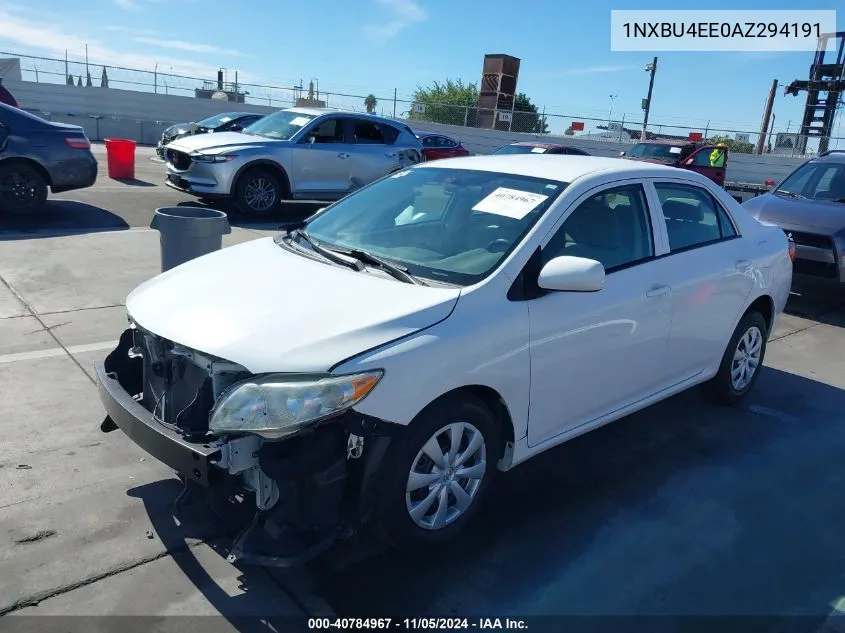 2010 Toyota Corolla Le VIN: 1NXBU4EE0AZ294191 Lot: 40784967