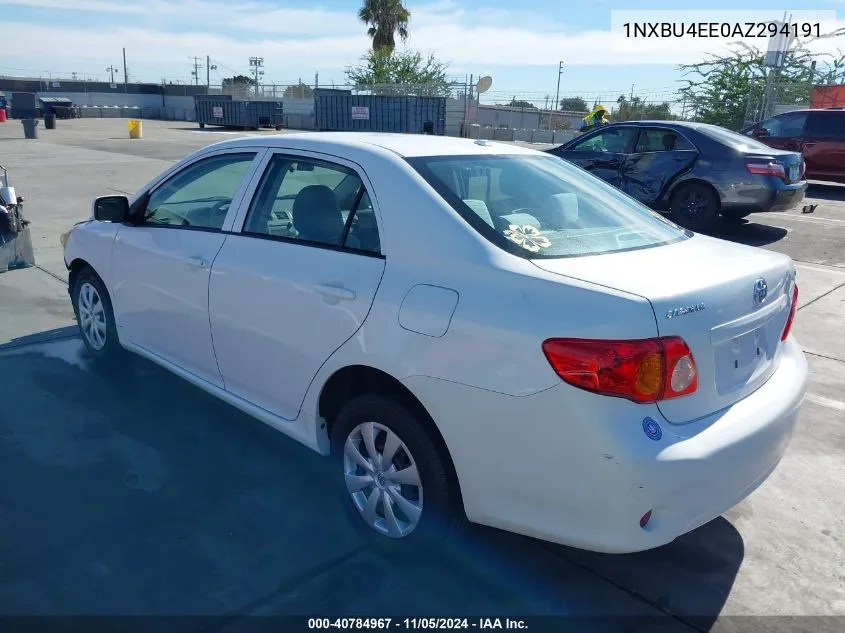 2010 Toyota Corolla Le VIN: 1NXBU4EE0AZ294191 Lot: 40784967