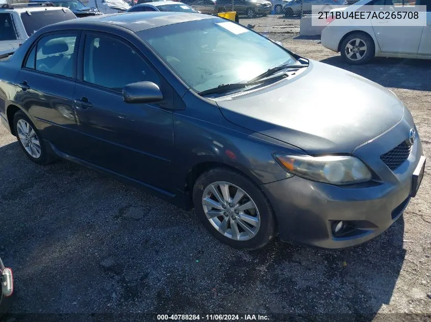 2010 Toyota Corolla S VIN: 2T1BU4EE7AC265708 Lot: 40788284