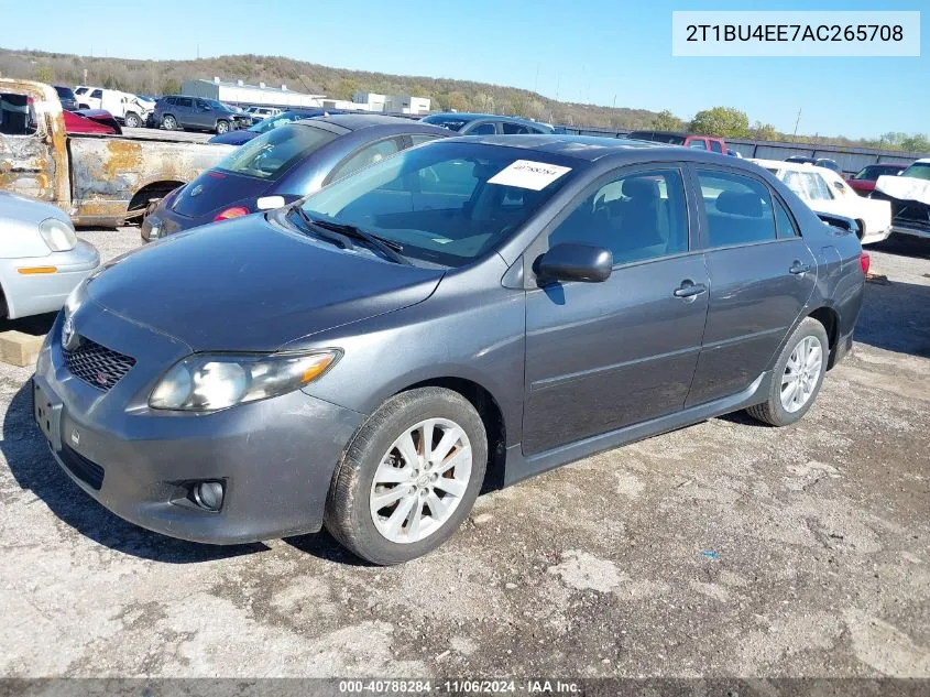 2010 Toyota Corolla S VIN: 2T1BU4EE7AC265708 Lot: 40788284