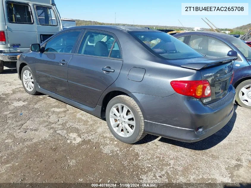 2010 Toyota Corolla S VIN: 2T1BU4EE7AC265708 Lot: 40788284