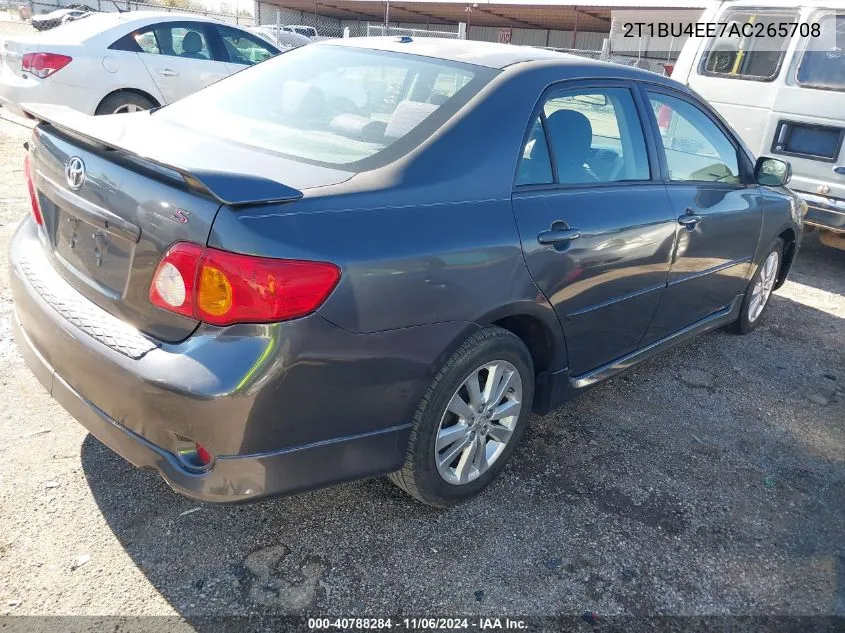 2010 Toyota Corolla S VIN: 2T1BU4EE7AC265708 Lot: 40788284