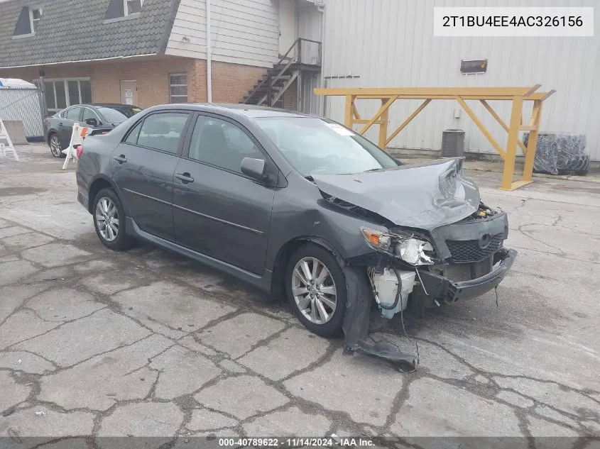 2010 Toyota Corolla S VIN: 2T1BU4EE4AC326156 Lot: 40789622