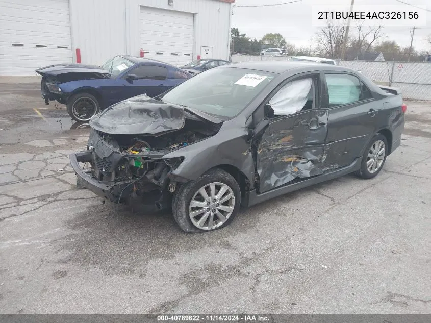 2010 Toyota Corolla S VIN: 2T1BU4EE4AC326156 Lot: 40789622