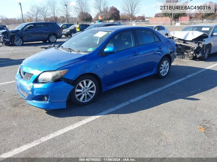 2010 Toyota Corolla S VIN: 2T1BU4EE8AC490316 Lot: 40795002