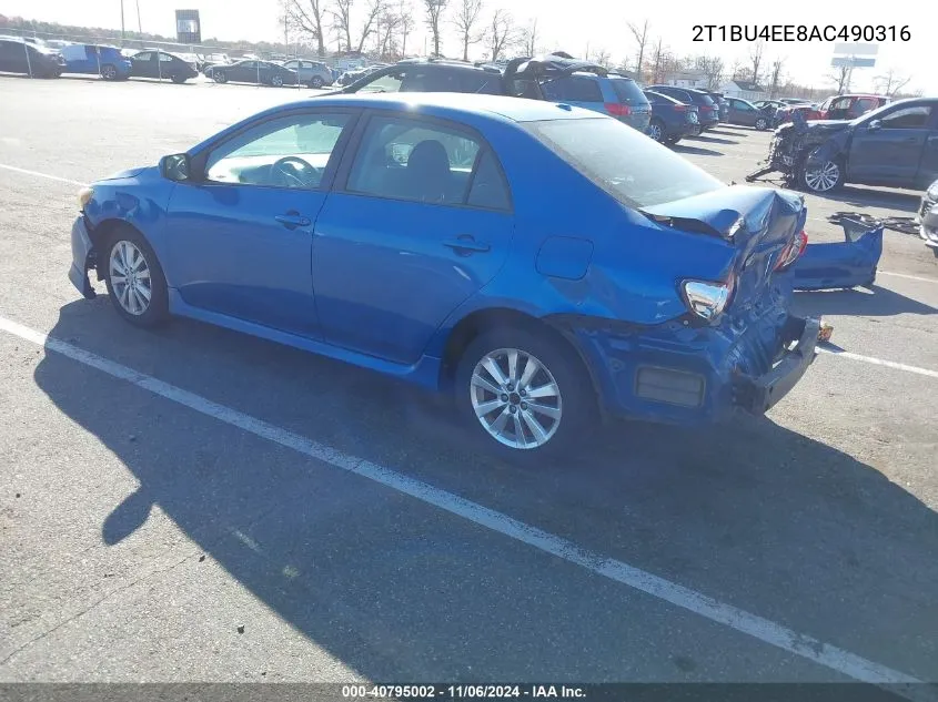 2010 Toyota Corolla S VIN: 2T1BU4EE8AC490316 Lot: 40795002