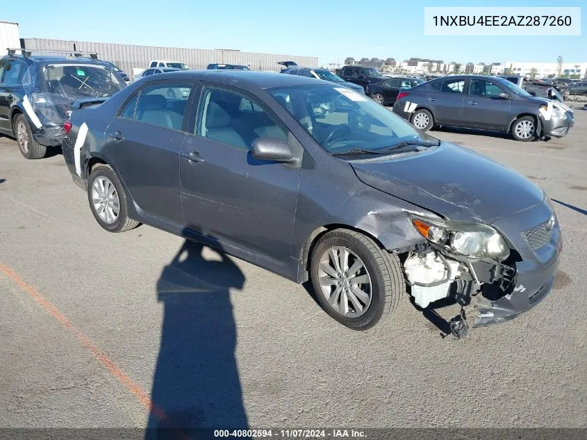 1NXBU4EE2AZ287260 2010 Toyota Corolla S