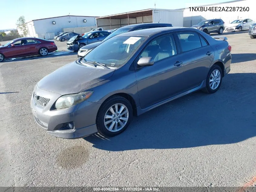 1NXBU4EE2AZ287260 2010 Toyota Corolla S