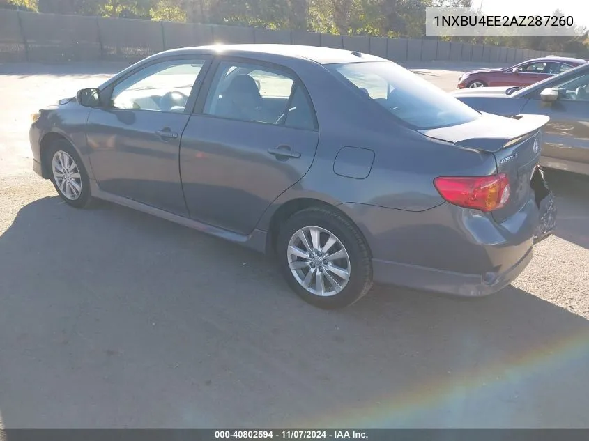 1NXBU4EE2AZ287260 2010 Toyota Corolla S