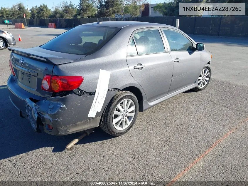 1NXBU4EE2AZ287260 2010 Toyota Corolla S