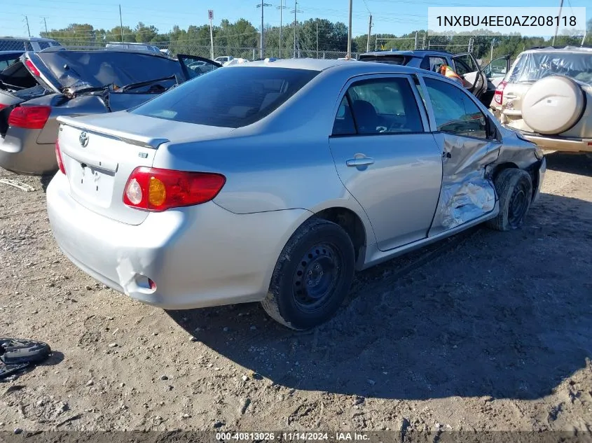 2010 Toyota Corolla Le VIN: 1NXBU4EE0AZ208118 Lot: 40813026