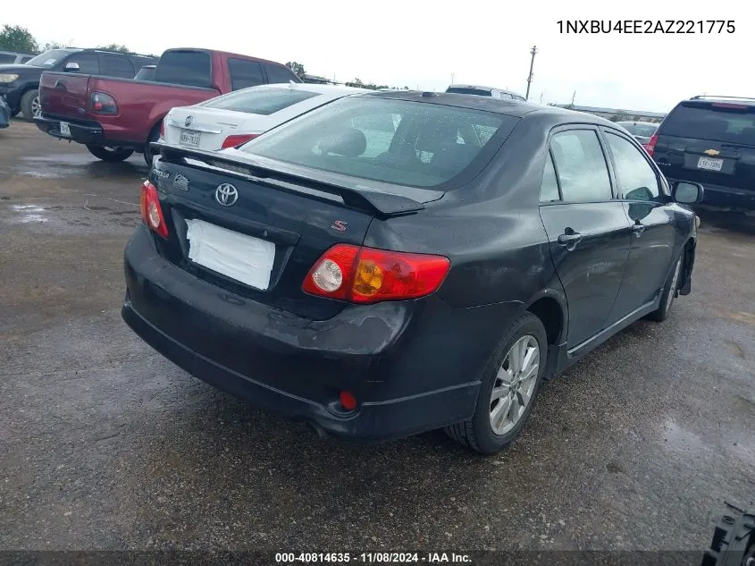 2010 Toyota Corolla S VIN: 1NXBU4EE2AZ221775 Lot: 40814635