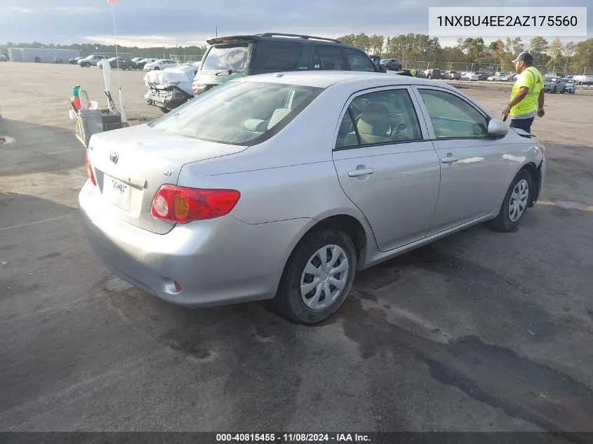 2010 Toyota Corolla Le VIN: 1NXBU4EE2AZ175560 Lot: 40815455