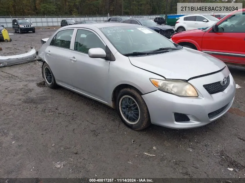 2010 Toyota Corolla Le VIN: 2T1BU4EE8AC378034 Lot: 40817257