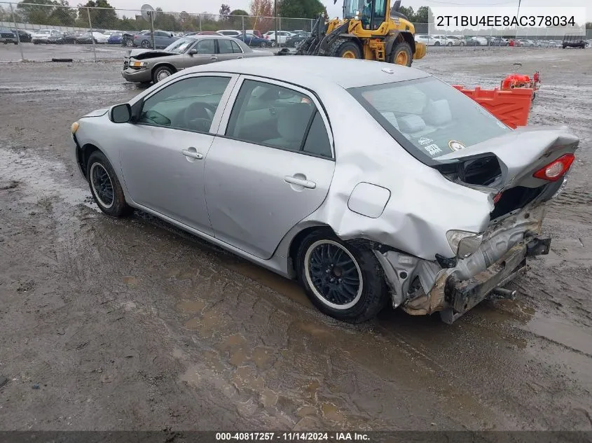 2010 Toyota Corolla Le VIN: 2T1BU4EE8AC378034 Lot: 40817257