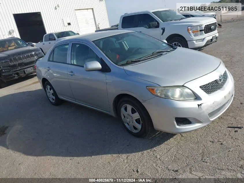 2010 Toyota Corolla Le VIN: 2T1BU4EE4AC511985 Lot: 40825678