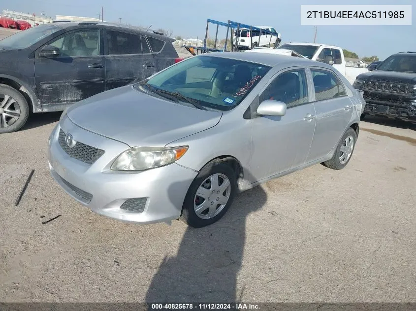 2010 Toyota Corolla Le VIN: 2T1BU4EE4AC511985 Lot: 40825678