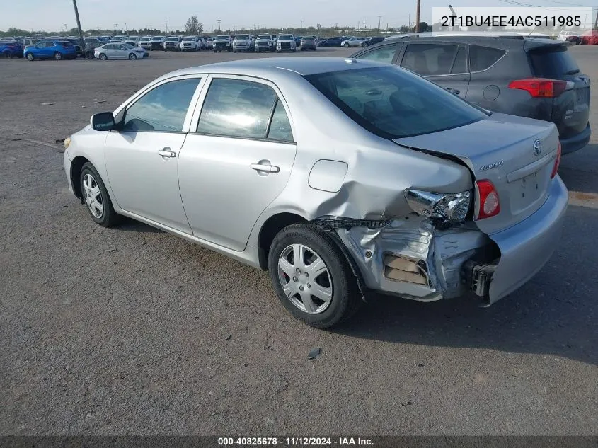 2010 Toyota Corolla Le VIN: 2T1BU4EE4AC511985 Lot: 40825678