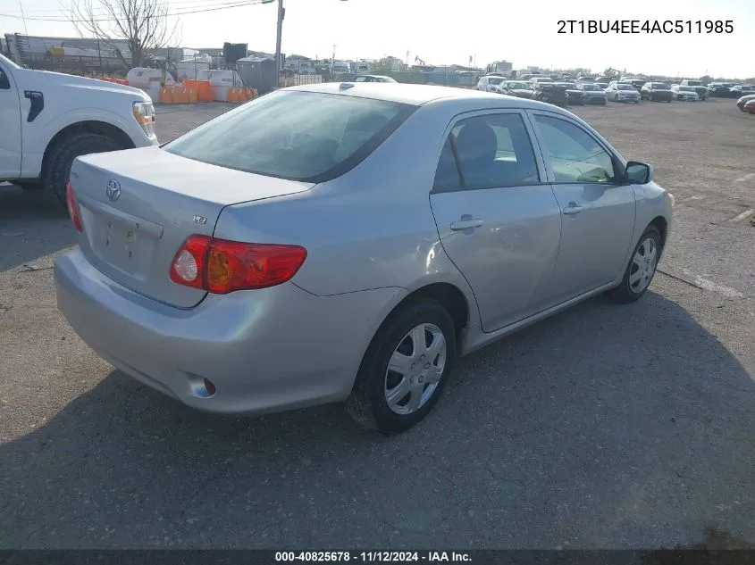 2010 Toyota Corolla Le VIN: 2T1BU4EE4AC511985 Lot: 40825678