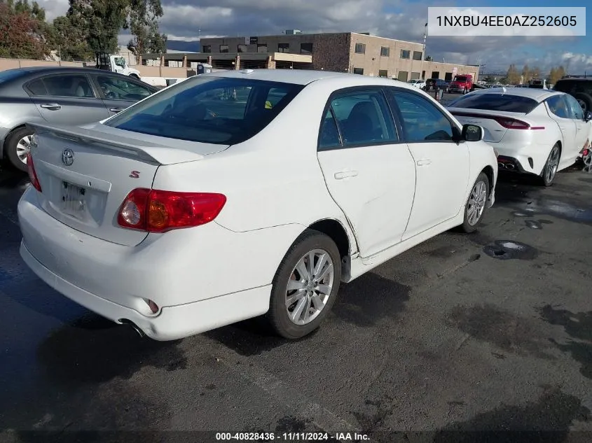 2010 Toyota Corolla S VIN: 1NXBU4EE0AZ252605 Lot: 40828436