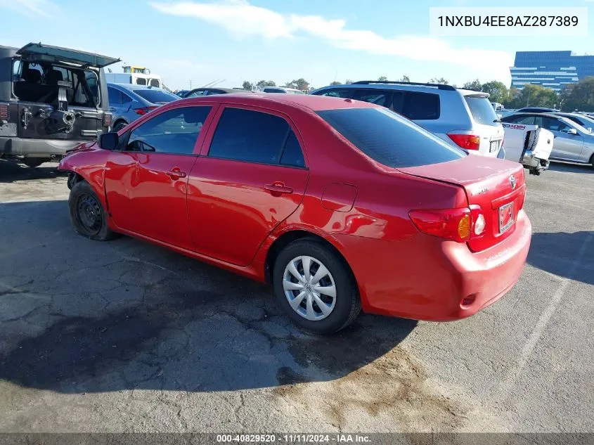 2010 Toyota Corolla VIN: 1NXBU4EE8AZ287389 Lot: 40829520