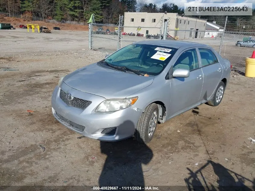 2010 Toyota Corolla Le VIN: 2T1BU4EE3AC225643 Lot: 40829667