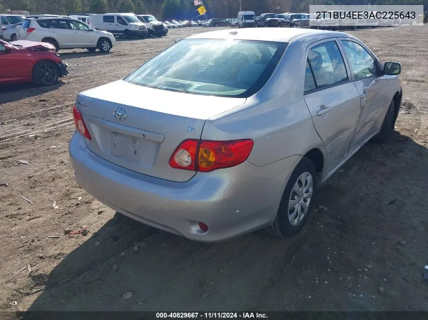 2010 Toyota Corolla Le VIN: 2T1BU4EE3AC225643 Lot: 40829667