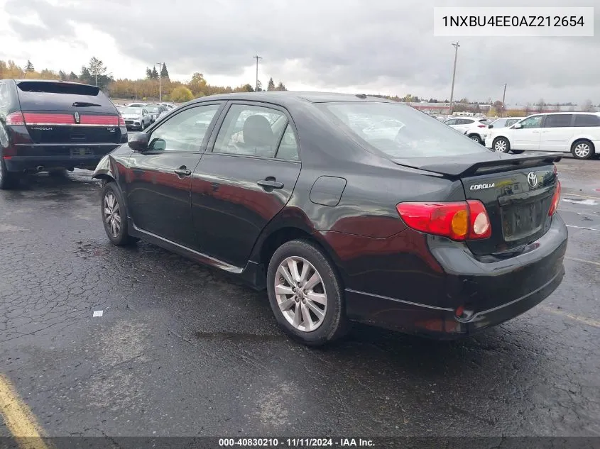 2010 Toyota Corolla S VIN: 1NXBU4EE0AZ212654 Lot: 40830210