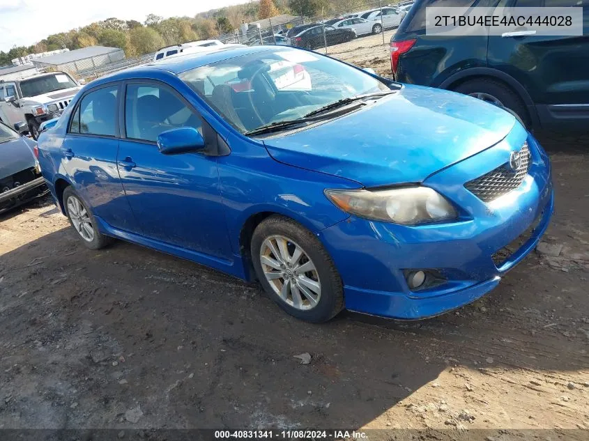 2010 Toyota Corolla S VIN: 2T1BU4EE4AC444028 Lot: 40831341