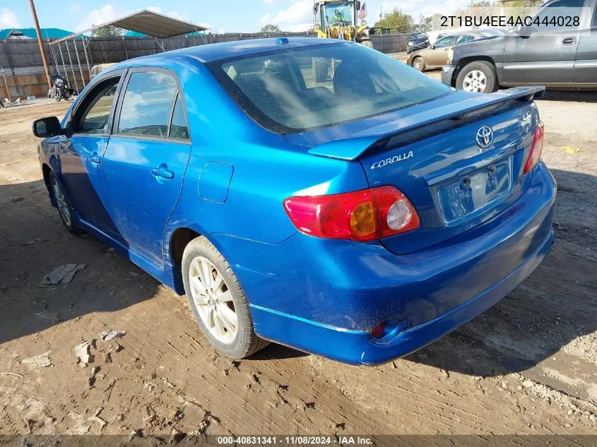 2010 Toyota Corolla S VIN: 2T1BU4EE4AC444028 Lot: 40831341