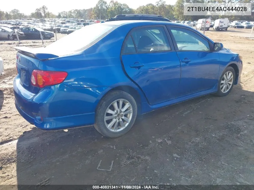 2010 Toyota Corolla S VIN: 2T1BU4EE4AC444028 Lot: 40831341