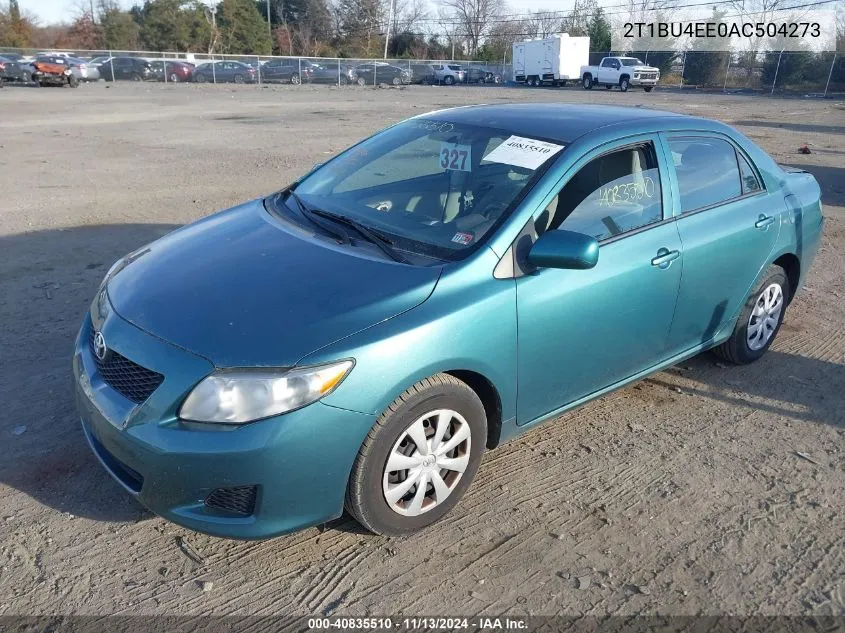 2010 Toyota Corolla Le VIN: 2T1BU4EE0AC504273 Lot: 40835510