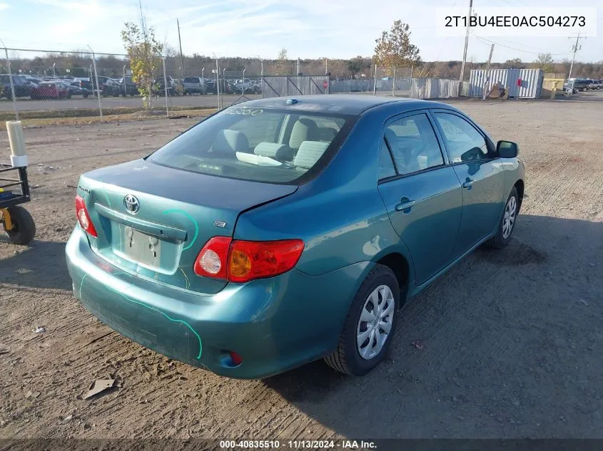 2010 Toyota Corolla Le VIN: 2T1BU4EE0AC504273 Lot: 40835510