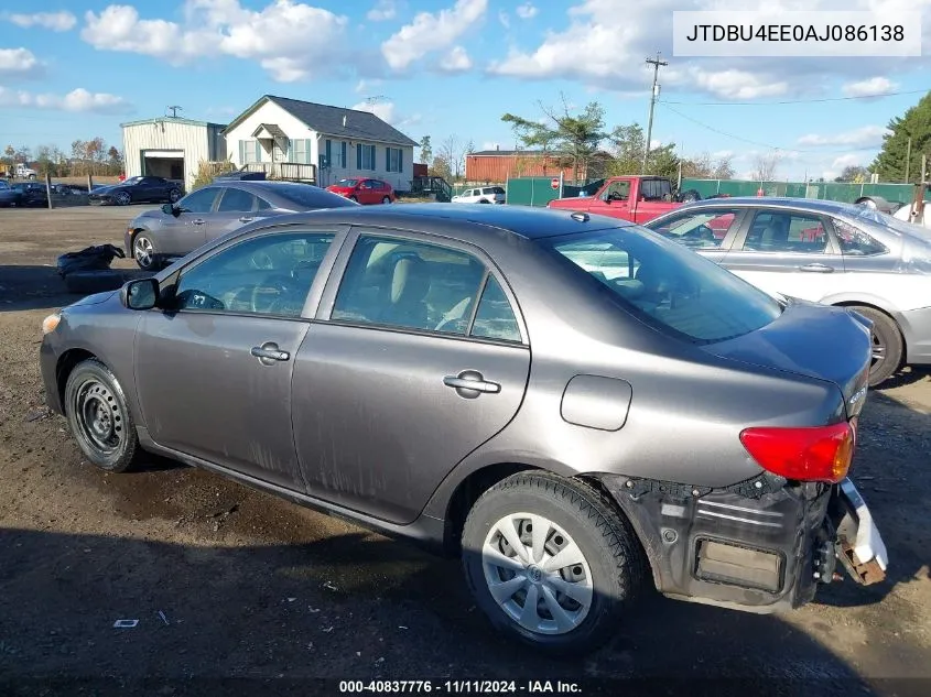 2010 Toyota Corolla Le VIN: JTDBU4EE0AJ086138 Lot: 40837776