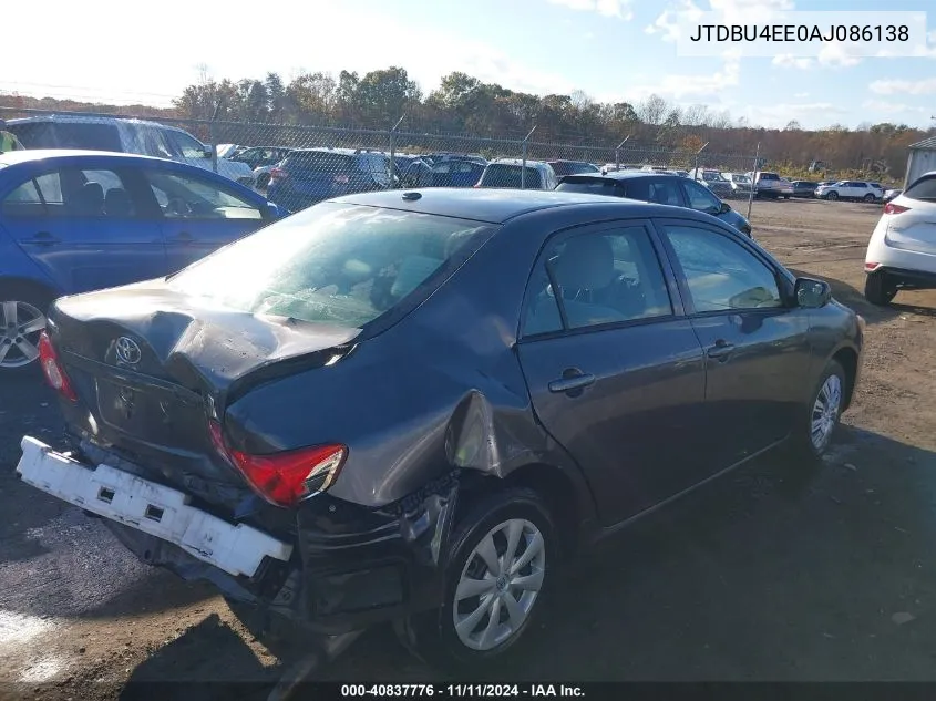 2010 Toyota Corolla Le VIN: JTDBU4EE0AJ086138 Lot: 40837776