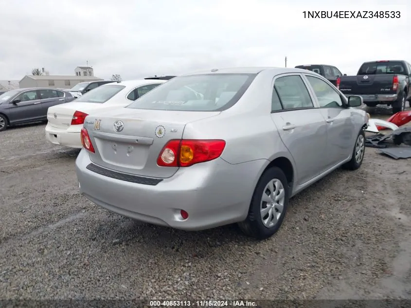 2010 Toyota Corolla Le VIN: 1NXBU4EEXAZ348533 Lot: 40853113