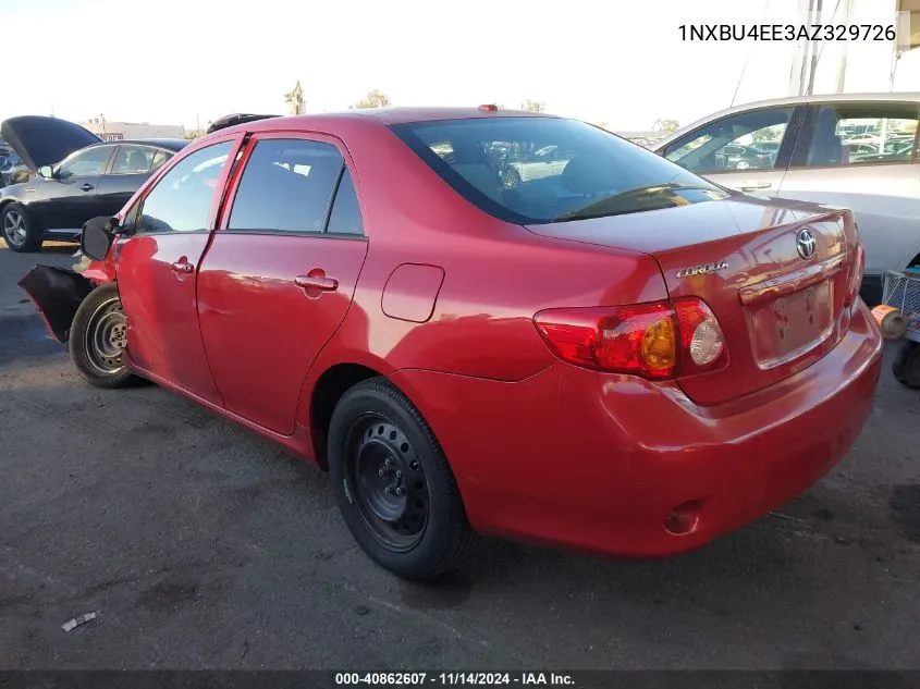 2010 Toyota Corolla Le VIN: 1NXBU4EE3AZ329726 Lot: 40862607