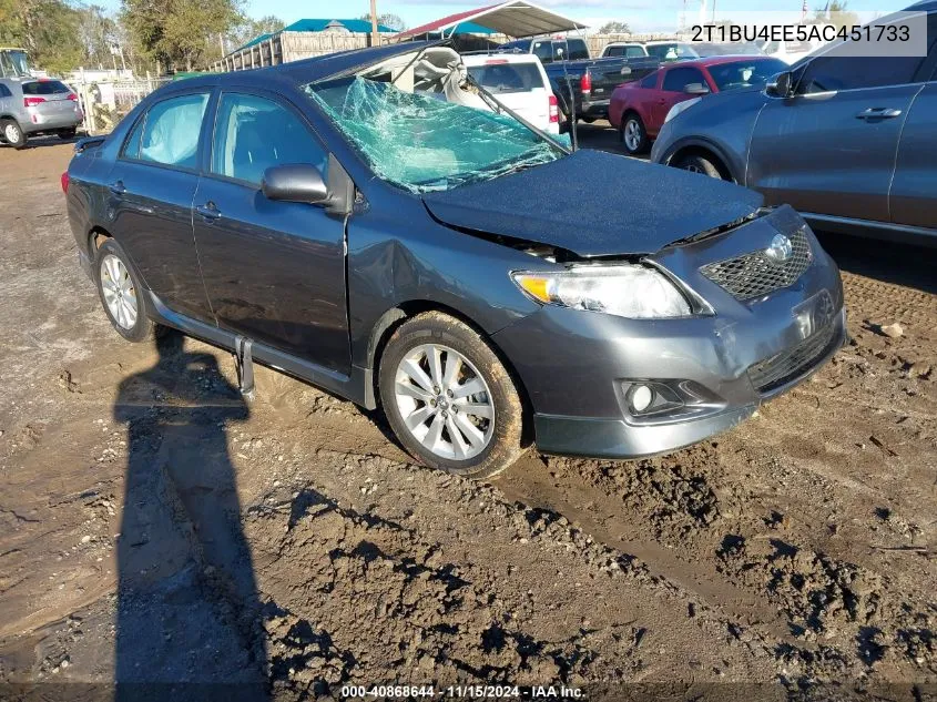 2010 Toyota Corolla S VIN: 2T1BU4EE5AC451733 Lot: 40868644