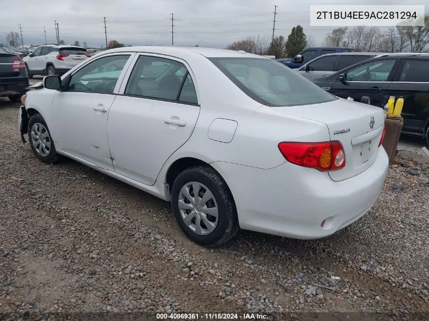 2010 Toyota Corolla Le VIN: 2T1BU4EE9AC281294 Lot: 40869361