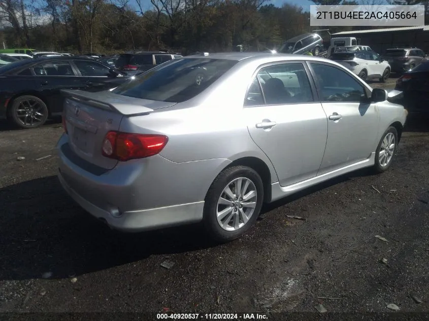 2010 Toyota Corolla S VIN: 2T1BU4EE2AC405664 Lot: 40920537