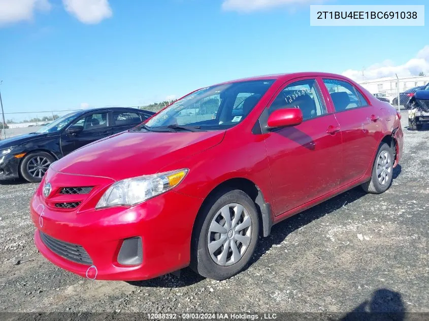 2011 Toyota Corolla Ce VIN: 2T1BU4EE1BC691038 Lot: 12088392