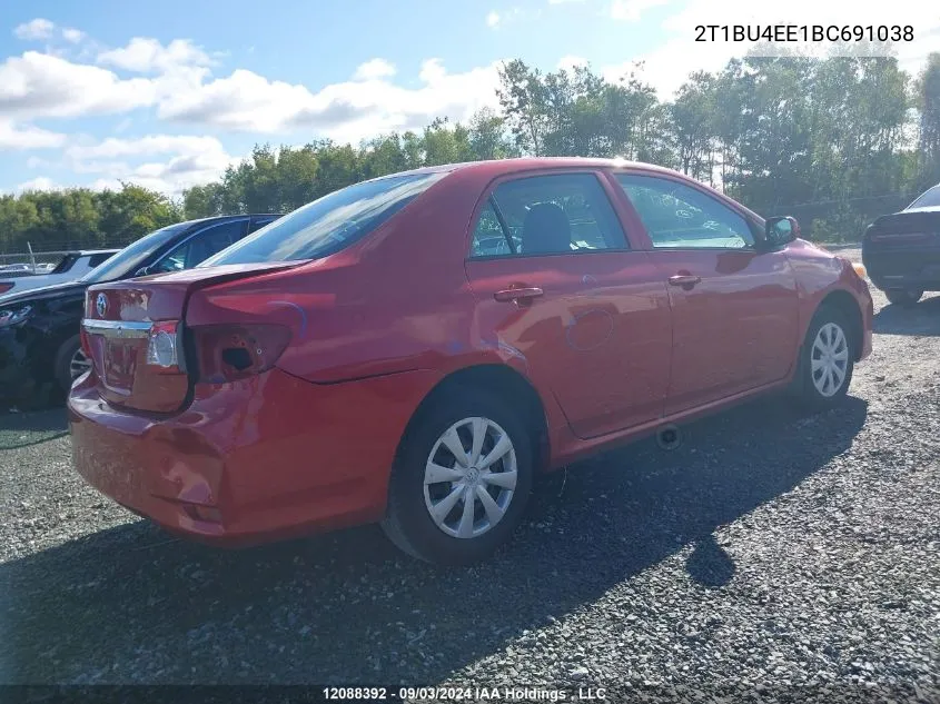 2011 Toyota Corolla Ce VIN: 2T1BU4EE1BC691038 Lot: 12088392