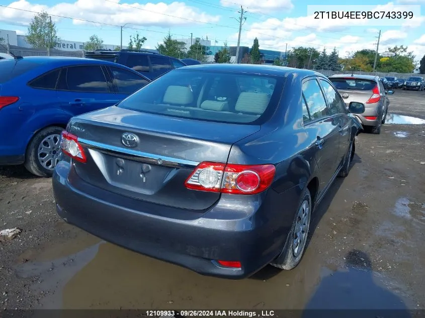 2011 Toyota Corolla Ce VIN: 2T1BU4EE9BC743399 Lot: 12109933