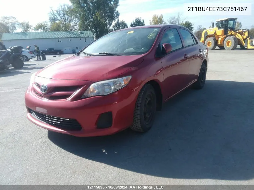 2011 Toyota Corolla S/Le VIN: 2T1BU4EE7BC751467 Lot: 12115893